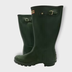 Hunter Kids Original Rain Boots Green Unisex Sz 6M/7F Outdoor